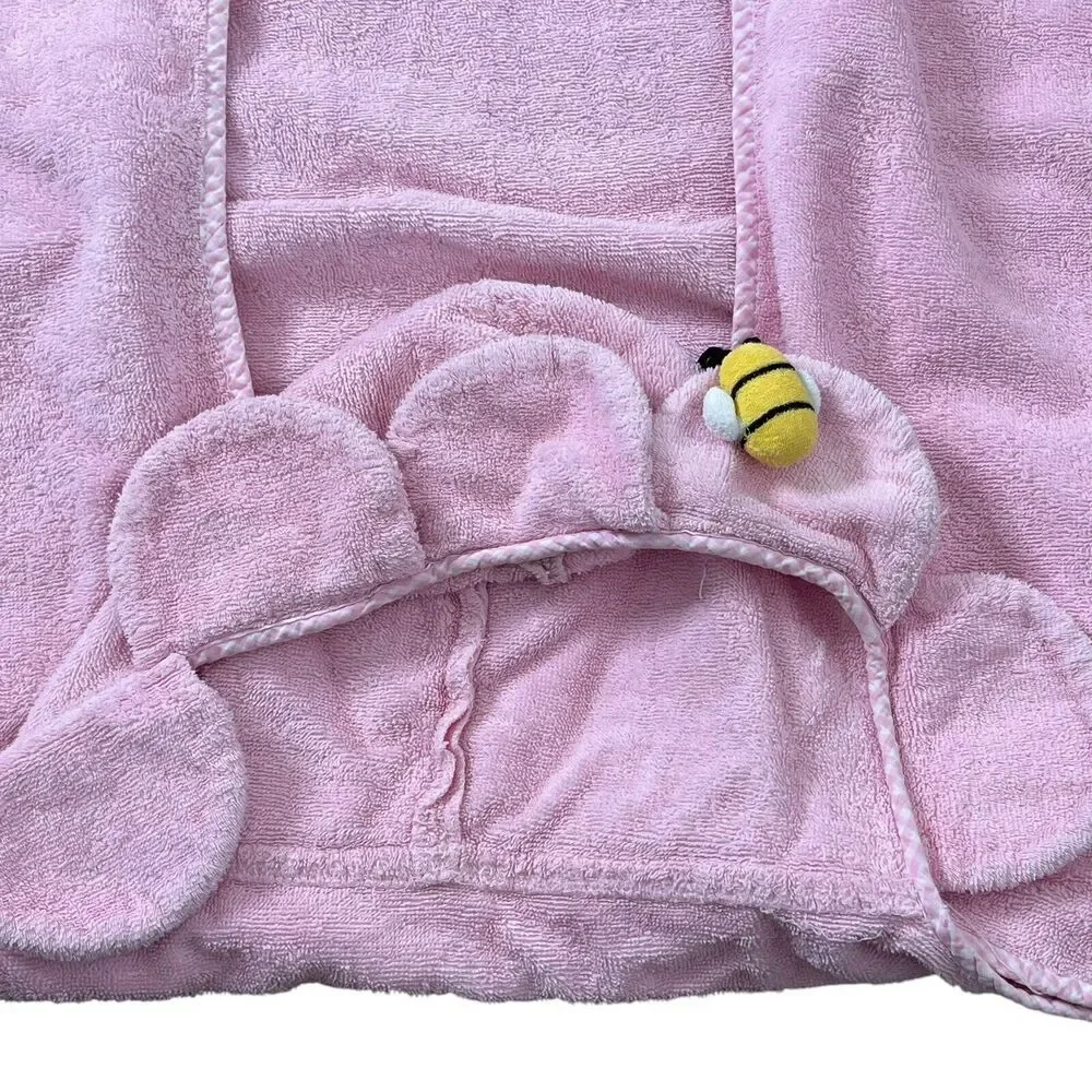 Pottery Barn Kids 3 Toddler Pink Butterfly Towels Hooded Wrap Bath Pool Beach